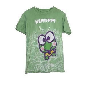 Sanrio Keroppi Frog Graphic Tee Green Size Medium Y2K Kawaii Streetwear